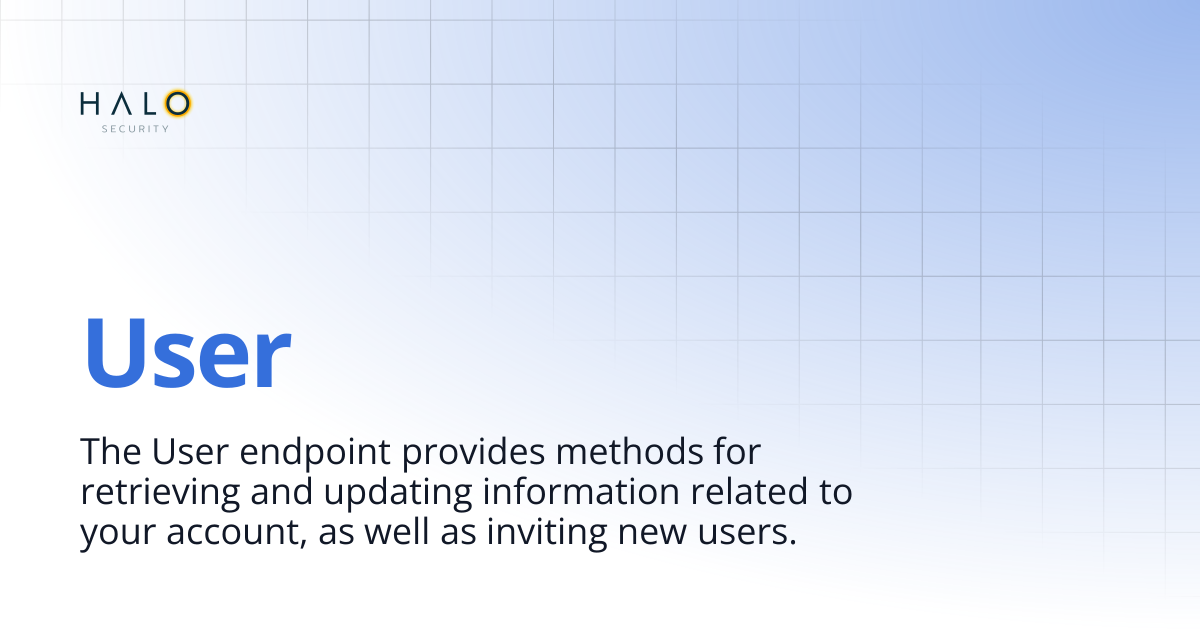 User | API Documentation | Halo Security